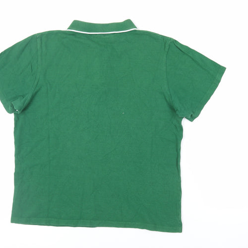 Sergio Tacchini Womens Green Cotton Basic Polo Size XL Collared - Logo