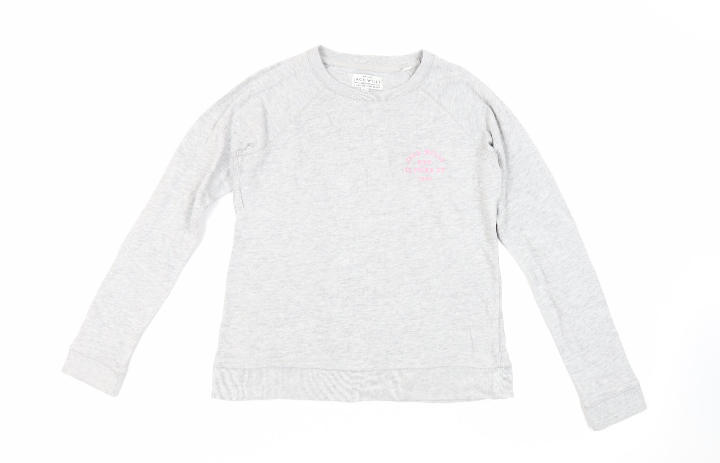 Jack Wills Womens Grey Cotton Pullover Sweatshirt Size 10 Pullover - Logo