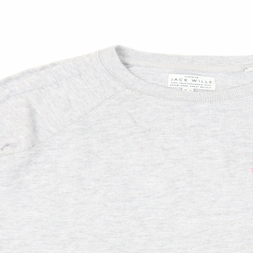Jack Wills Womens Grey Cotton Pullover Sweatshirt Size 10 Pullover - Logo