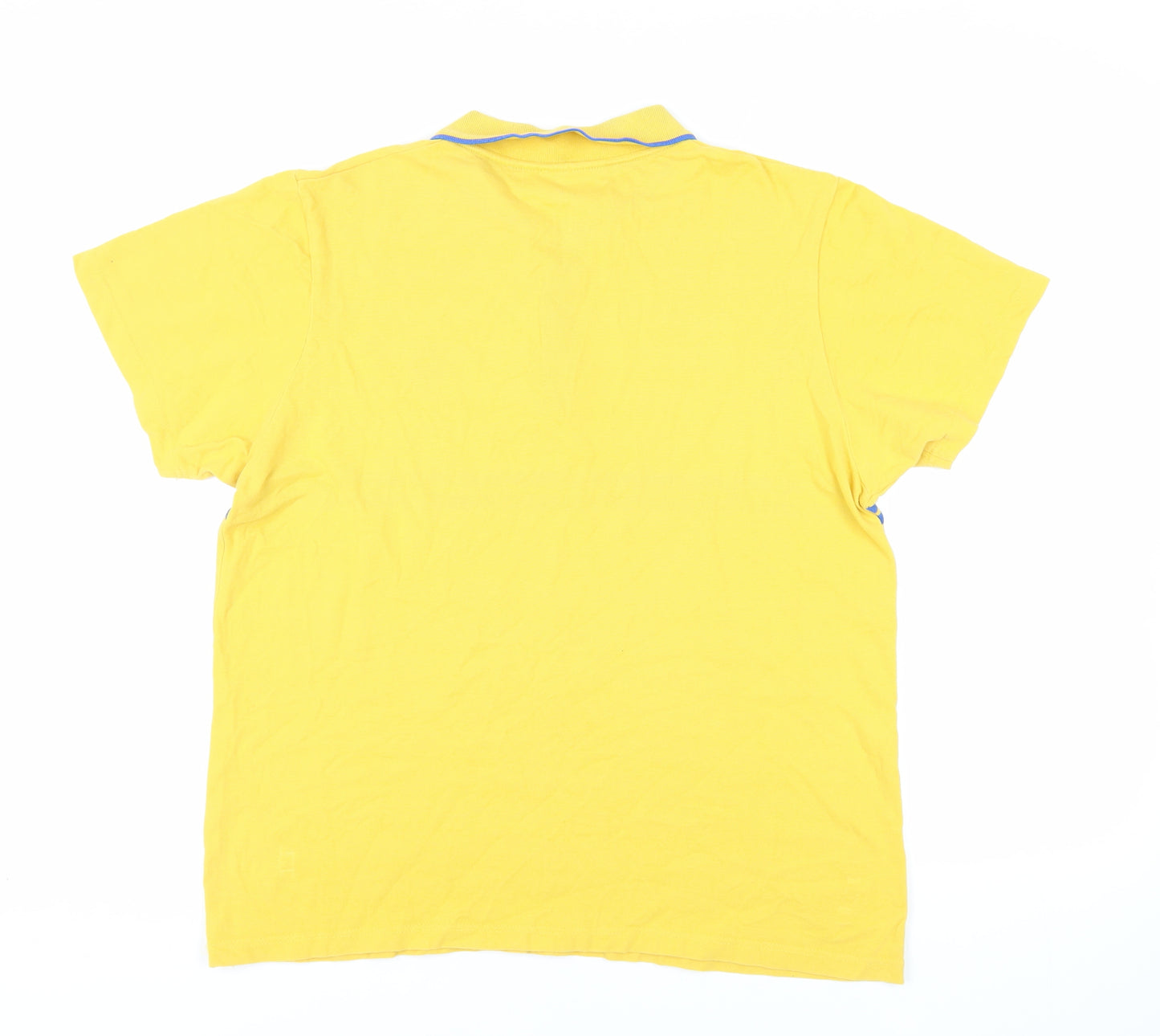 Sergio Tacchini Mens Yellow Cotton Polo Size XL Collared Button - Logo