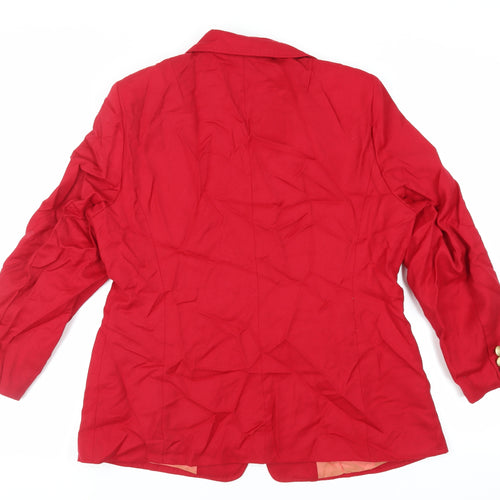 Gray Osbourn Womens Red Jacket Blazer Size 18 Button - Vintage