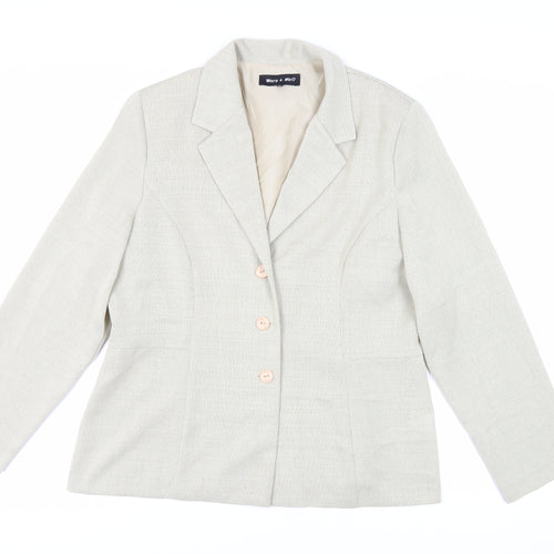 Warp+Weft Womens Green Jacket Blazer Size 16 Button
