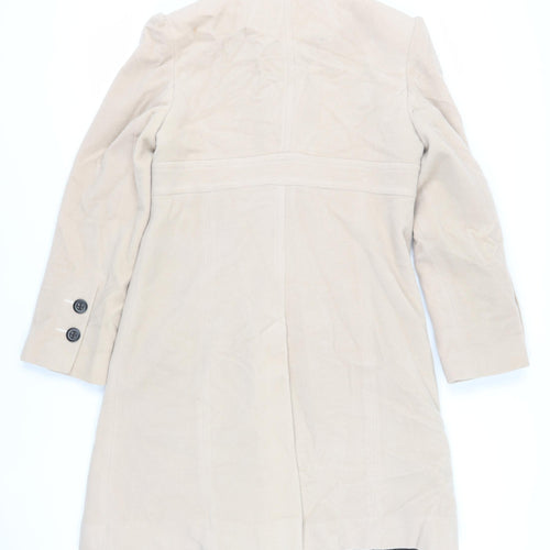 NEXT Womens Beige Pea Coat Coat Size 10 Button