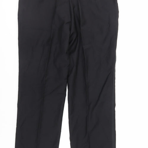 Jeff Banks Mens Black Wool Dress Pants Trousers Size 36 in L31 in Regular Zip
