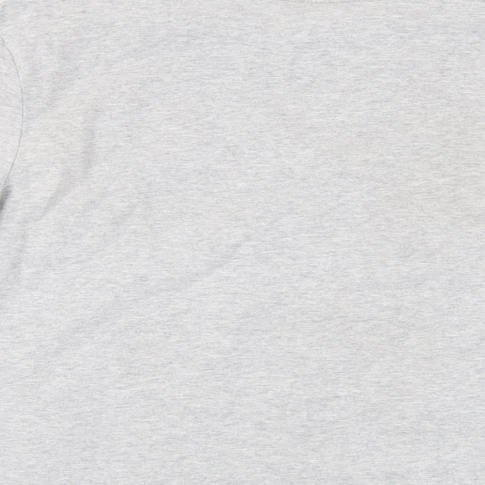 adidas Womens Grey Cotton Basic T-Shirt Size 8 Crew Neck - Logo