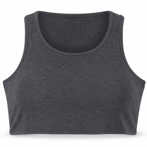 Topshop Womens Grey Viscose Cropped Tank Size 16 Scoop Neck