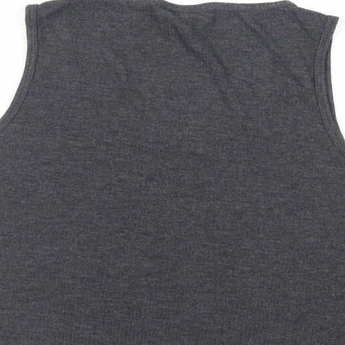 Topshop Womens Grey Viscose Cropped Tank Size 16 Scoop Neck