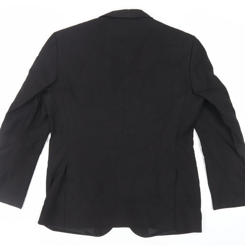 Marks and Spencer Mens Black Polyester Jacket Suit Jacket Size 40 Regular