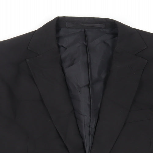 Marks and Spencer Mens Black Polyester Jacket Suit Jacket Size 40 Regular