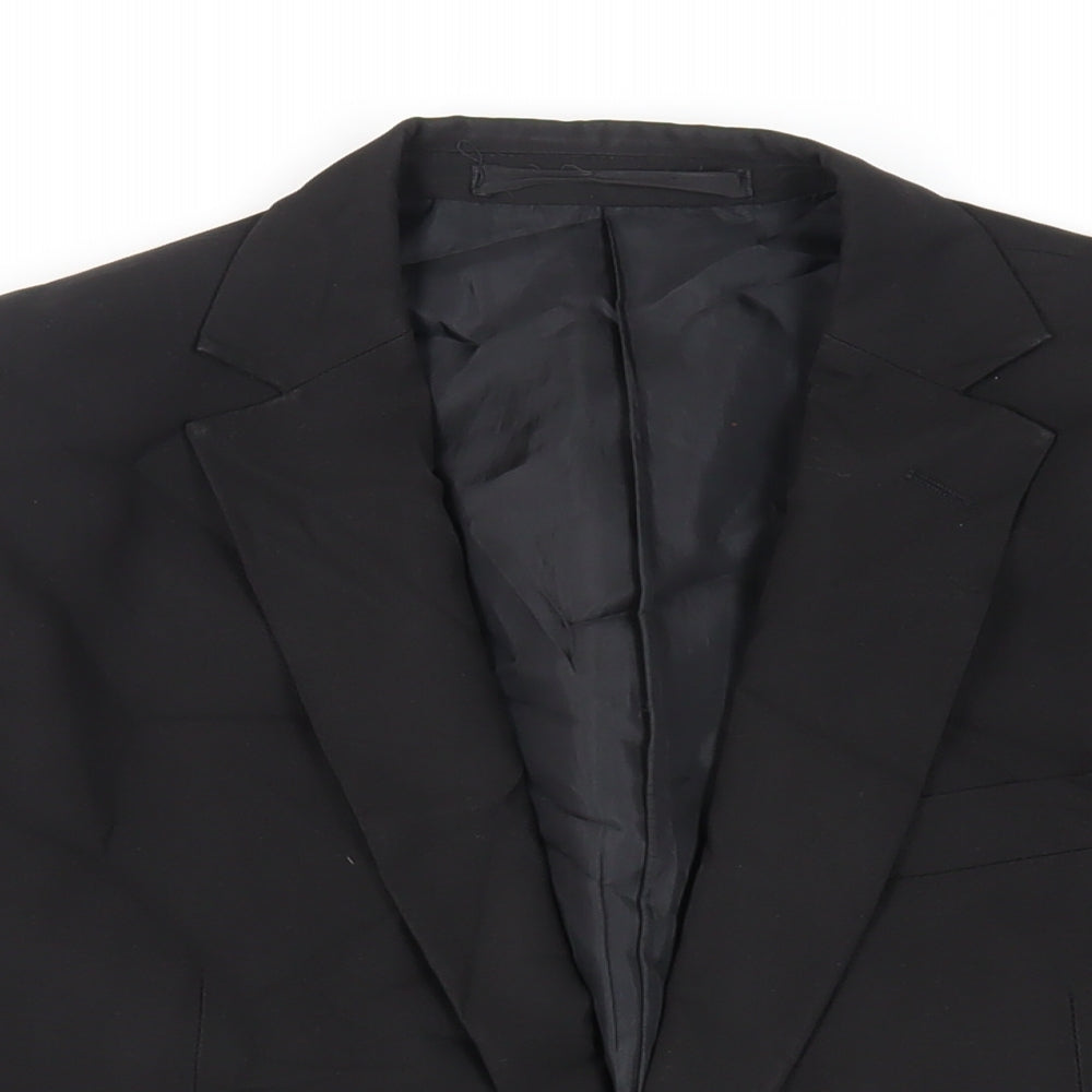 Marks and Spencer Mens Black Polyester Jacket Suit Jacket Size 40 Regular