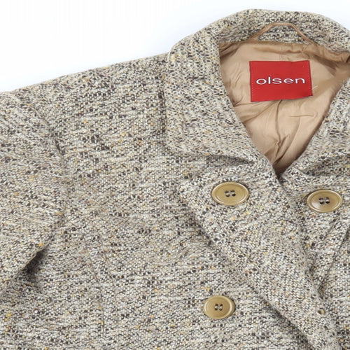 Olsen Womens Beige Jacket Blazer Size 12 Button
