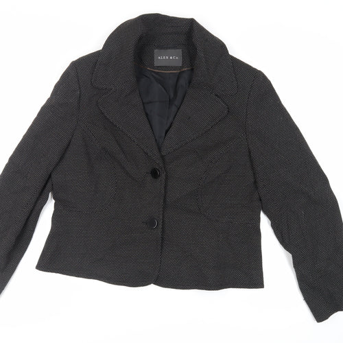 Alex & Co Womens Black Polka Dot Jacket Blazer Size 16 Button