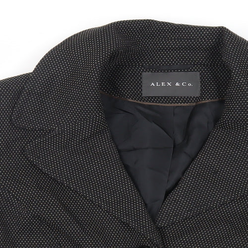 Alex & Co Womens Black Polka Dot Jacket Blazer Size 16 Button