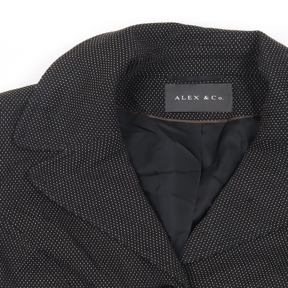 Alex & Co Womens Black Polka Dot Jacket Blazer Size 16 Button