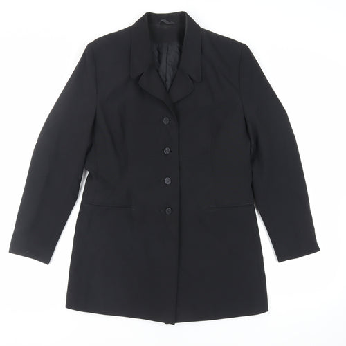 Classic Woman Womens Black Jacket Blazer Size 12 Button