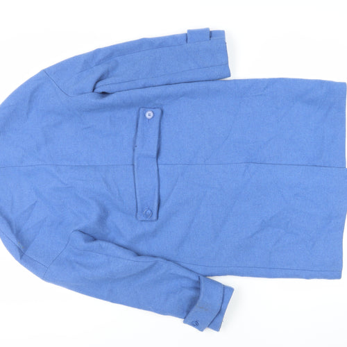 Zara Womens Blue Overcoat Coat Size S Button