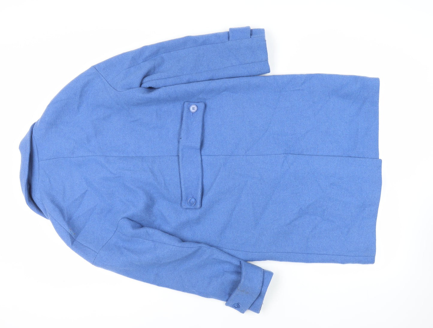Zara Womens Blue Overcoat Coat Size S Button