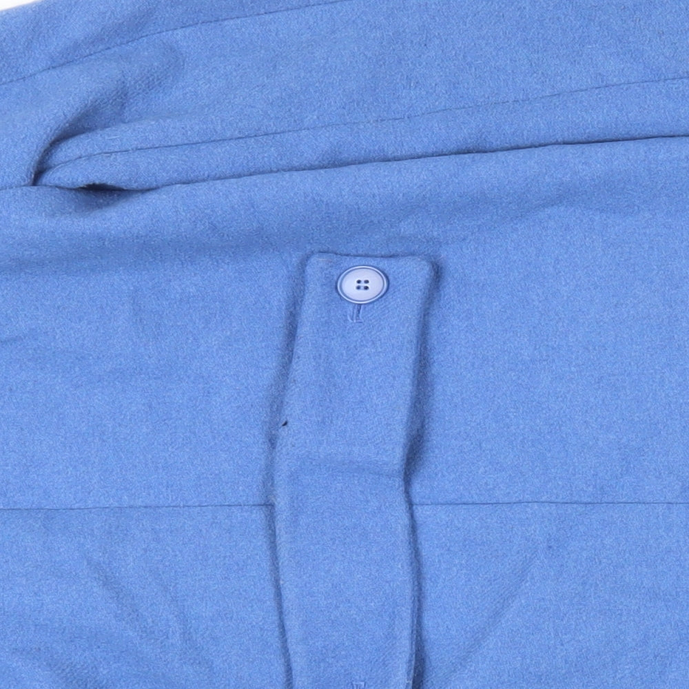 Zara Womens Blue Overcoat Coat Size S Button