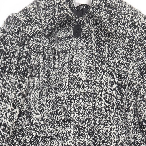 Yazz Womens Black Overcoat Coat Size 12 Button