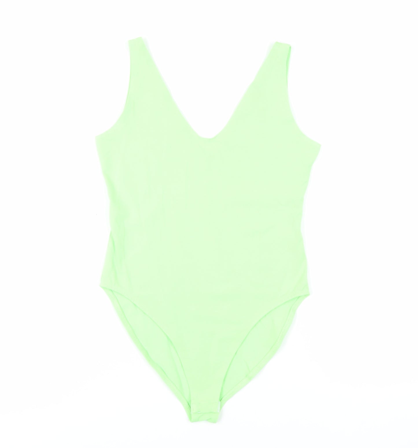 Miss Selfridge Womens Green Cotton Bodysuit One-Piece Size 12 Snap