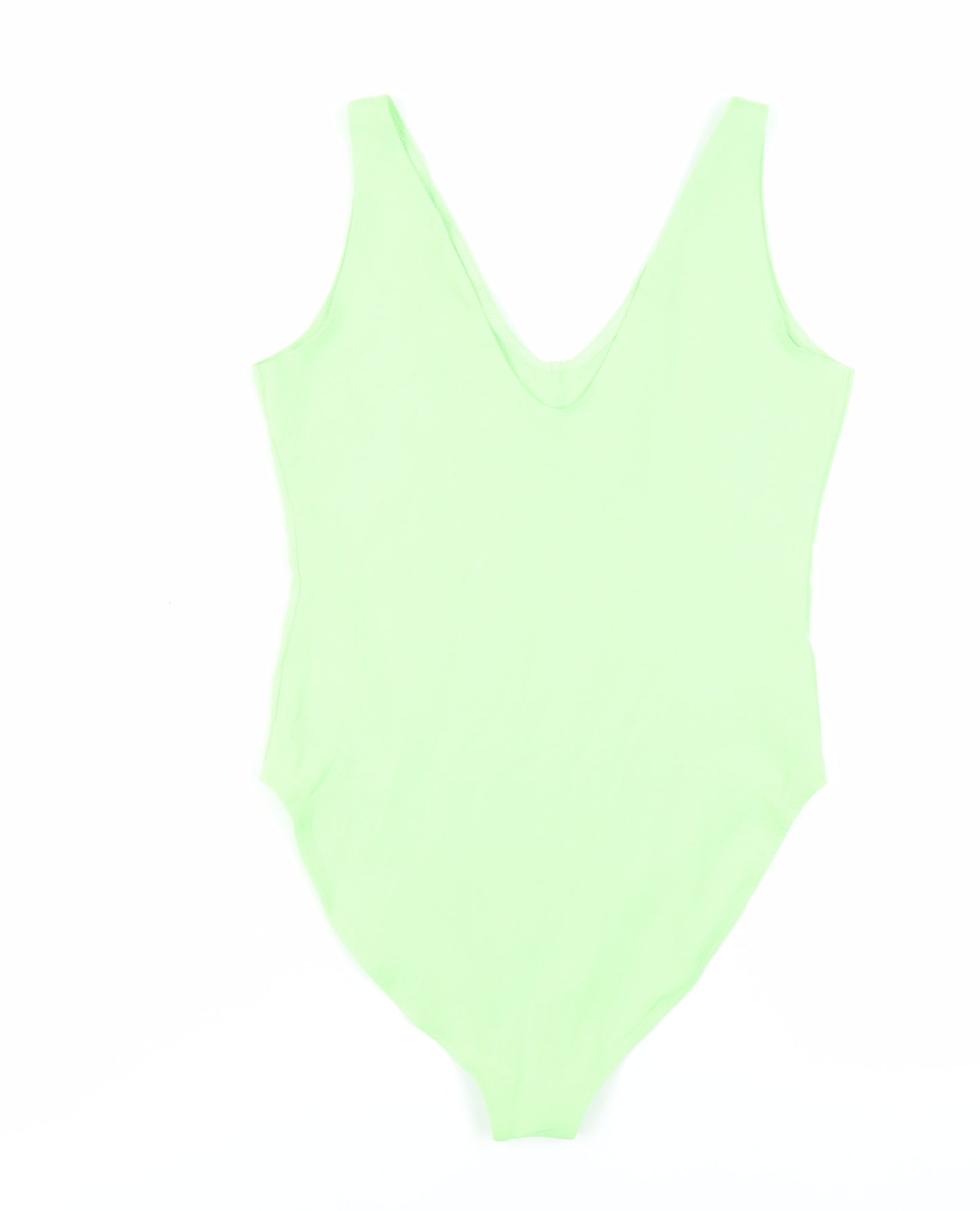 Miss Selfridge Womens Green Cotton Bodysuit One-Piece Size 12 Snap