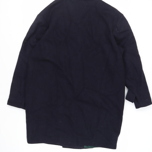 Miss Smith Womens Blue Overcoat Coat Size 14 Button - Vintage