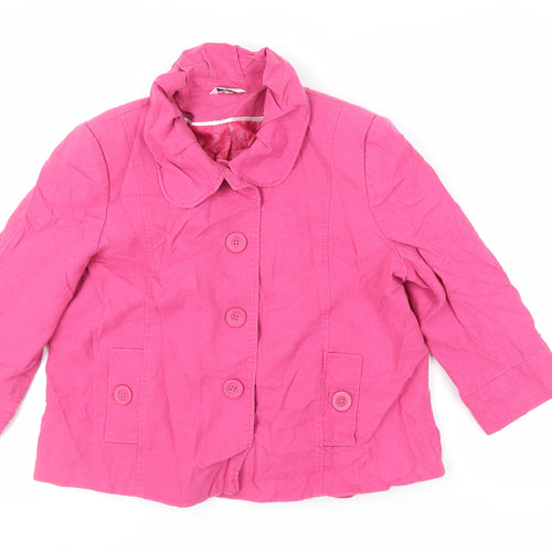 Klass Womens Pink Jacket Blazer Size 18 Button