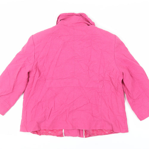Klass Womens Pink Jacket Blazer Size 18 Button