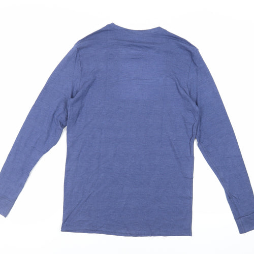 Marks and Spencer Mens Blue Acrylic T-Shirt Size S Crew Neck - Thermal