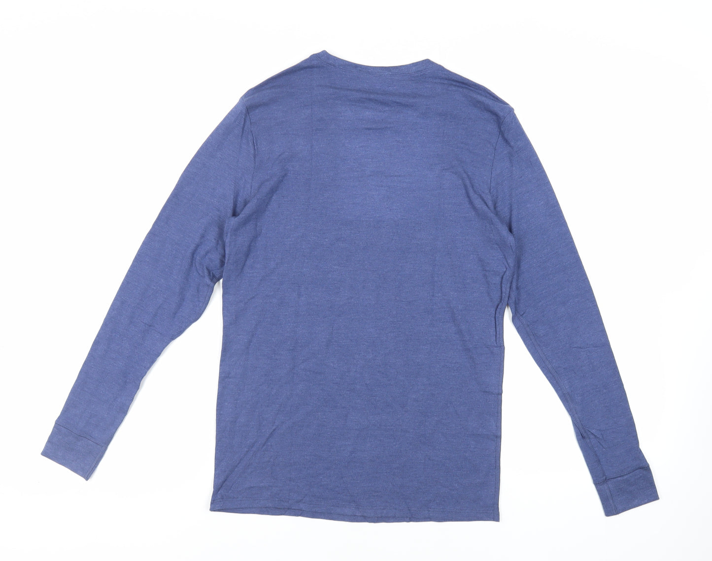 Marks and Spencer Mens Blue Acrylic T-Shirt Size S Crew Neck - Thermal
