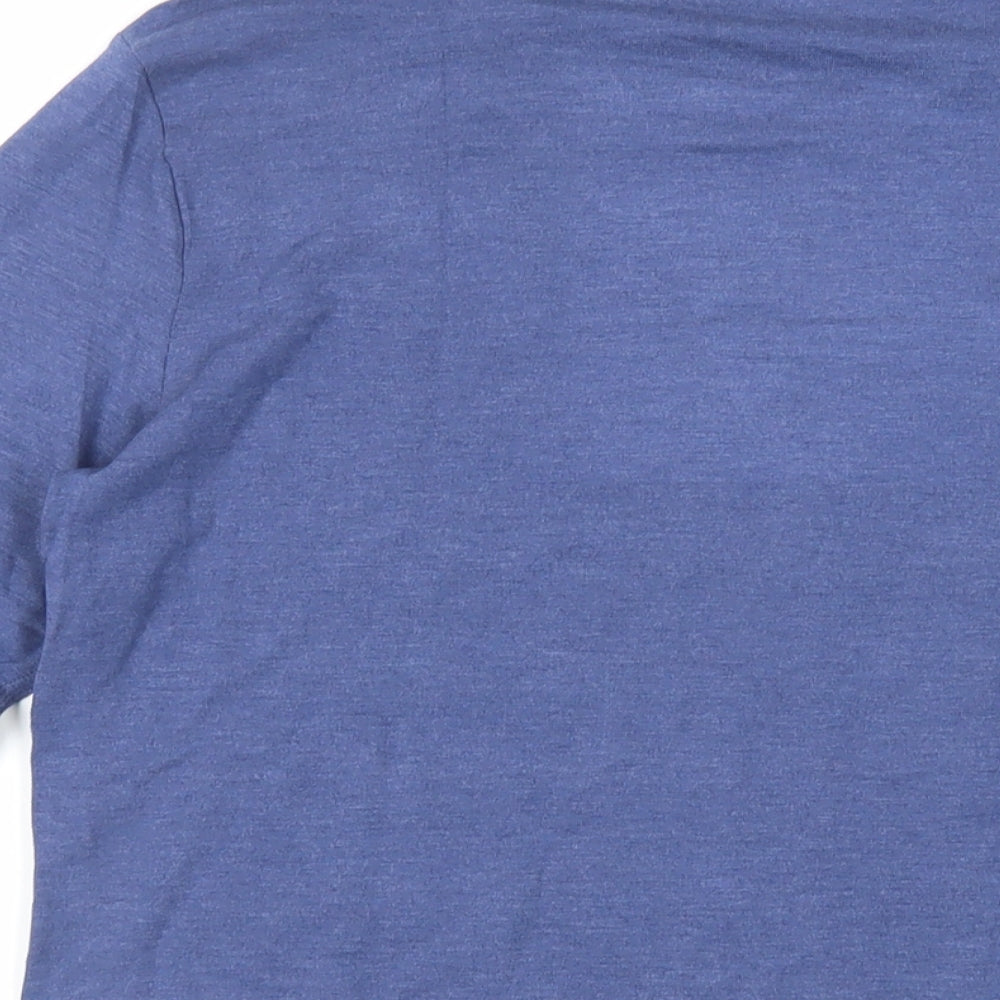 Marks and Spencer Mens Blue Acrylic T-Shirt Size S Crew Neck - Thermal