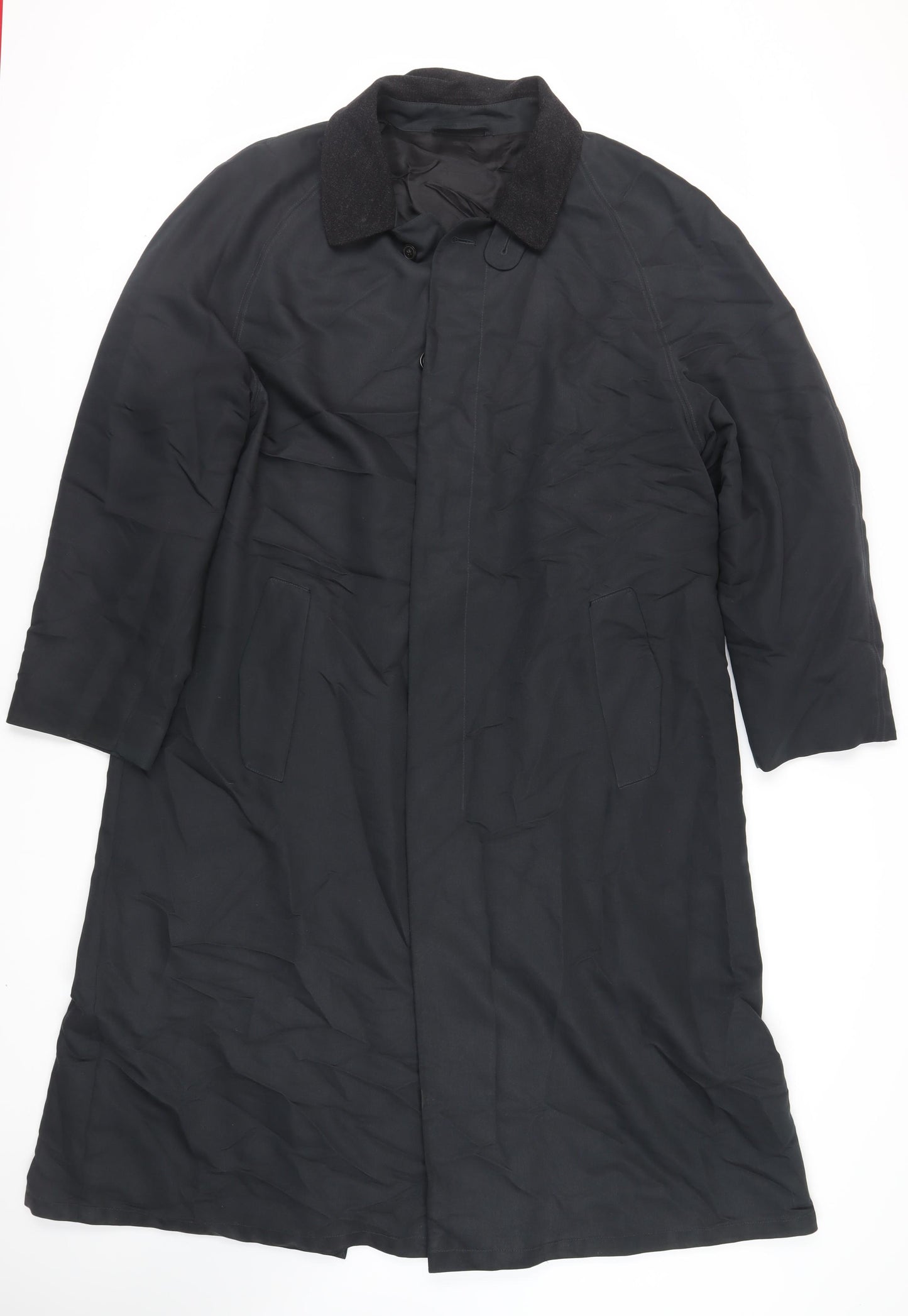 Bugatti Mens Black Overcoat Coat Size XL Button