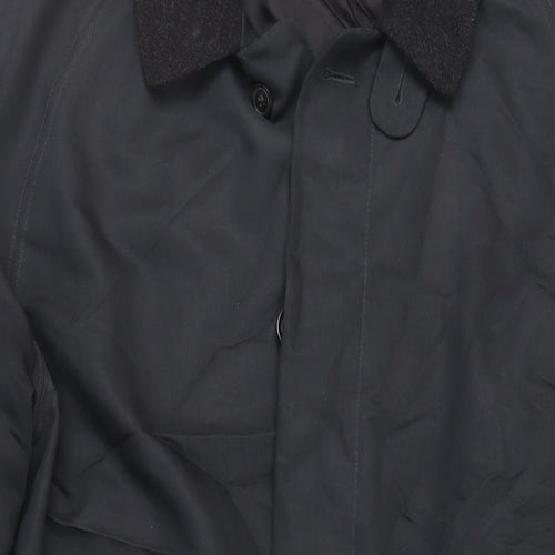 Bugatti Mens Black Overcoat Coat Size XL Button