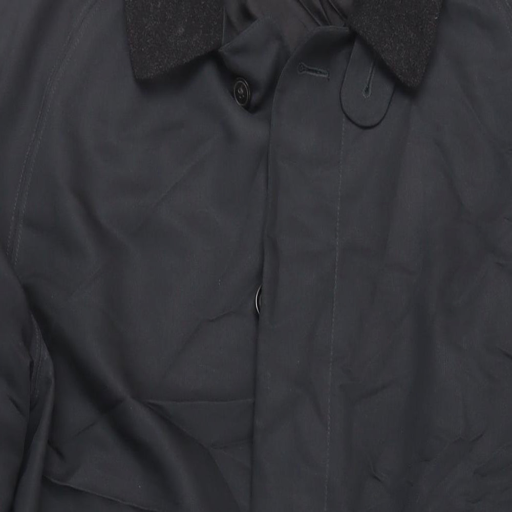 Bugatti Mens Black Overcoat Coat Size XL Button