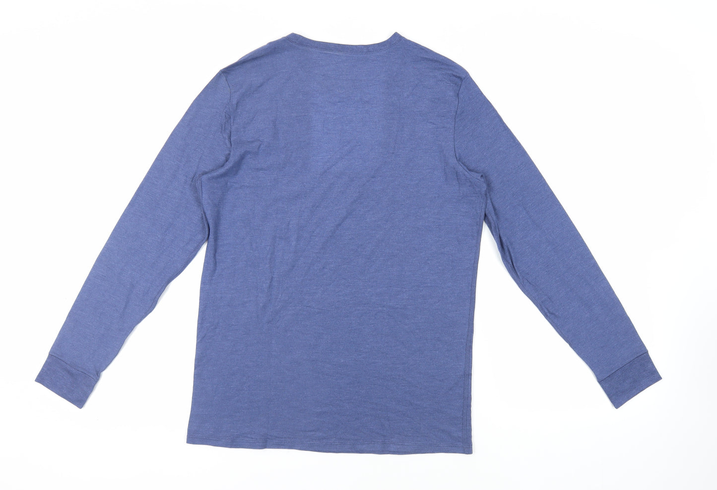 Marks and Spencer Mens Blue Acrylic T-Shirt Size M Crew Neck - Thermal