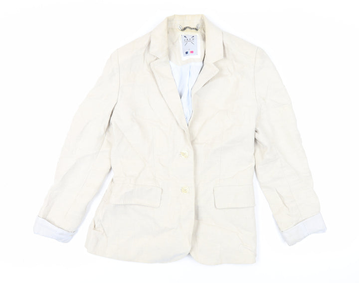 Crew Clothing Womens Beige Jacket Blazer Size 12 Button