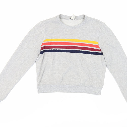 FOREVER 21 Womens Grey Cotton Pullover Sweatshirt Size S Pullover - Cropped