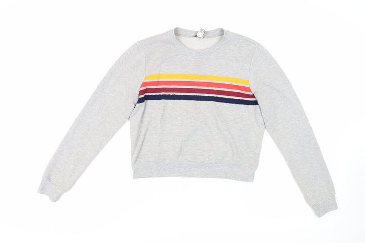 FOREVER 21 Womens Grey Cotton Pullover Sweatshirt Size S Pullover - Cropped