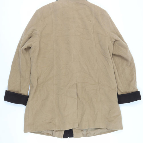 Debenhams Womens Beige Overcoat Coat Size 18 Button