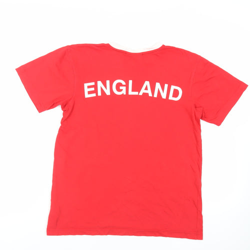 s.Oliver Womens Red Cotton Basic T-Shirt Size L Crew Neck - England