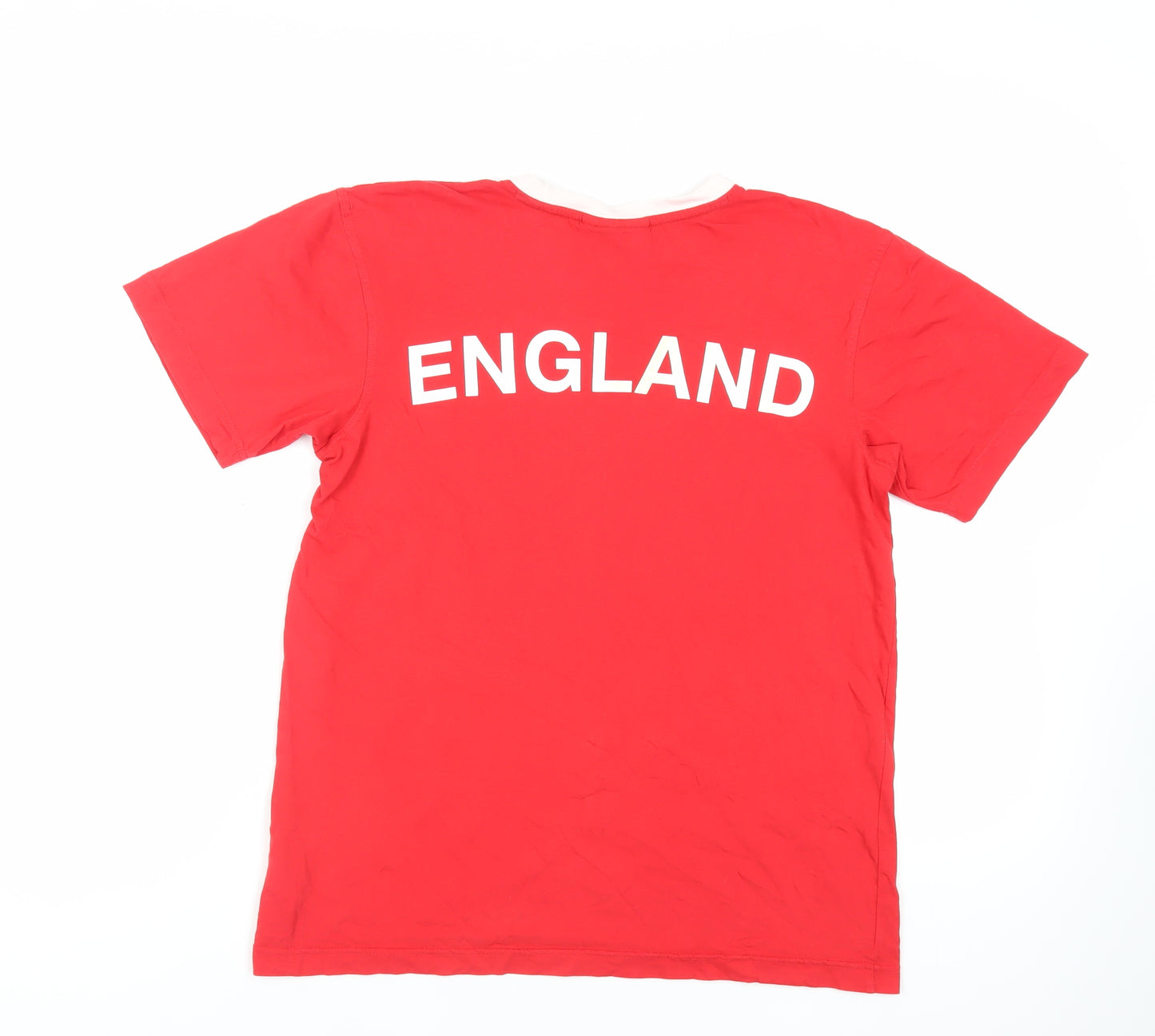 s.Oliver Womens Red Cotton Basic T-Shirt Size L Crew Neck - England