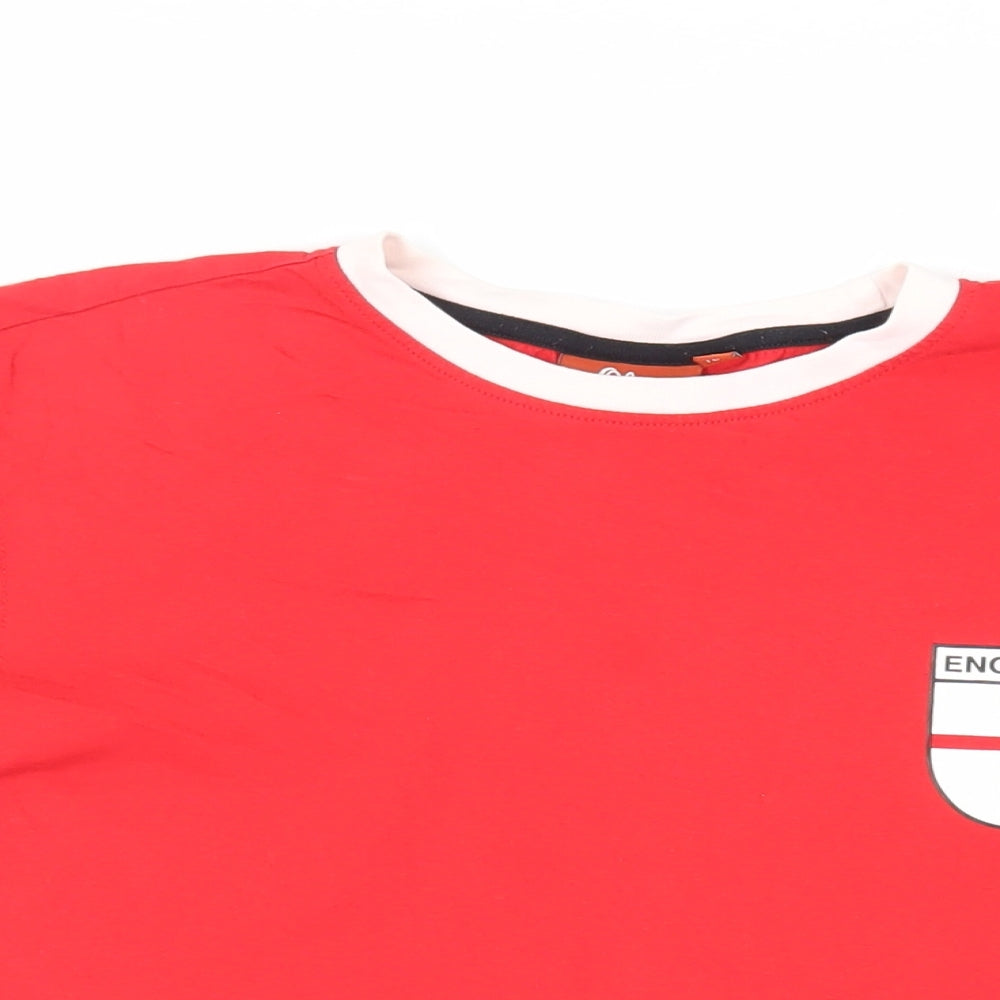 s.Oliver Womens Red Cotton Basic T-Shirt Size L Crew Neck - England