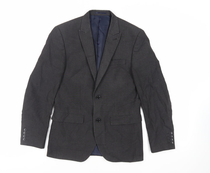 NEXT Mens Grey Polyester Jacket Suit Jacket Size 36 Regular