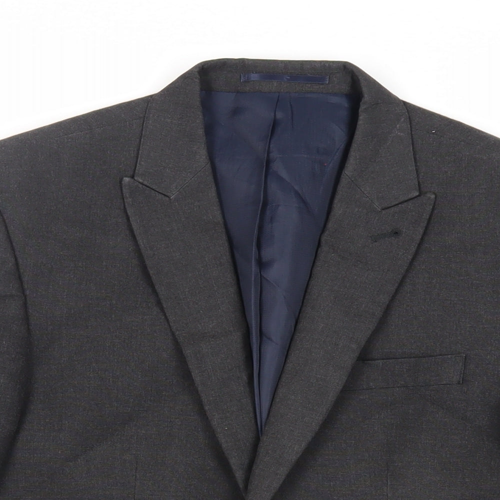 NEXT Mens Grey Polyester Jacket Suit Jacket Size 36 Regular