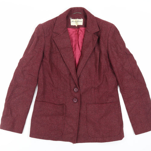 Mandy Marsh Womens Red Jacket Blazer Size 12 Button - Vintage