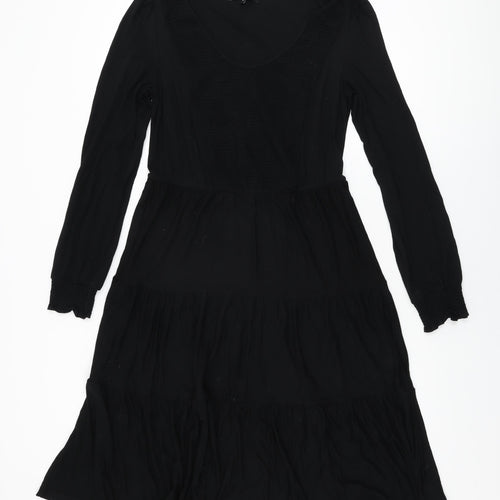 NEXT Womens Black Viscose Shift Size 10 Scoop Neck Pullover