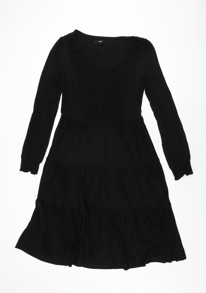 NEXT Womens Black Viscose Shift Size 10 Scoop Neck Pullover