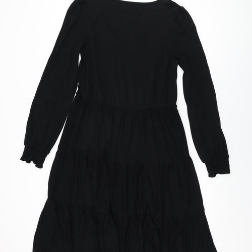 NEXT Womens Black Viscose Shift Size 10 Scoop Neck Pullover