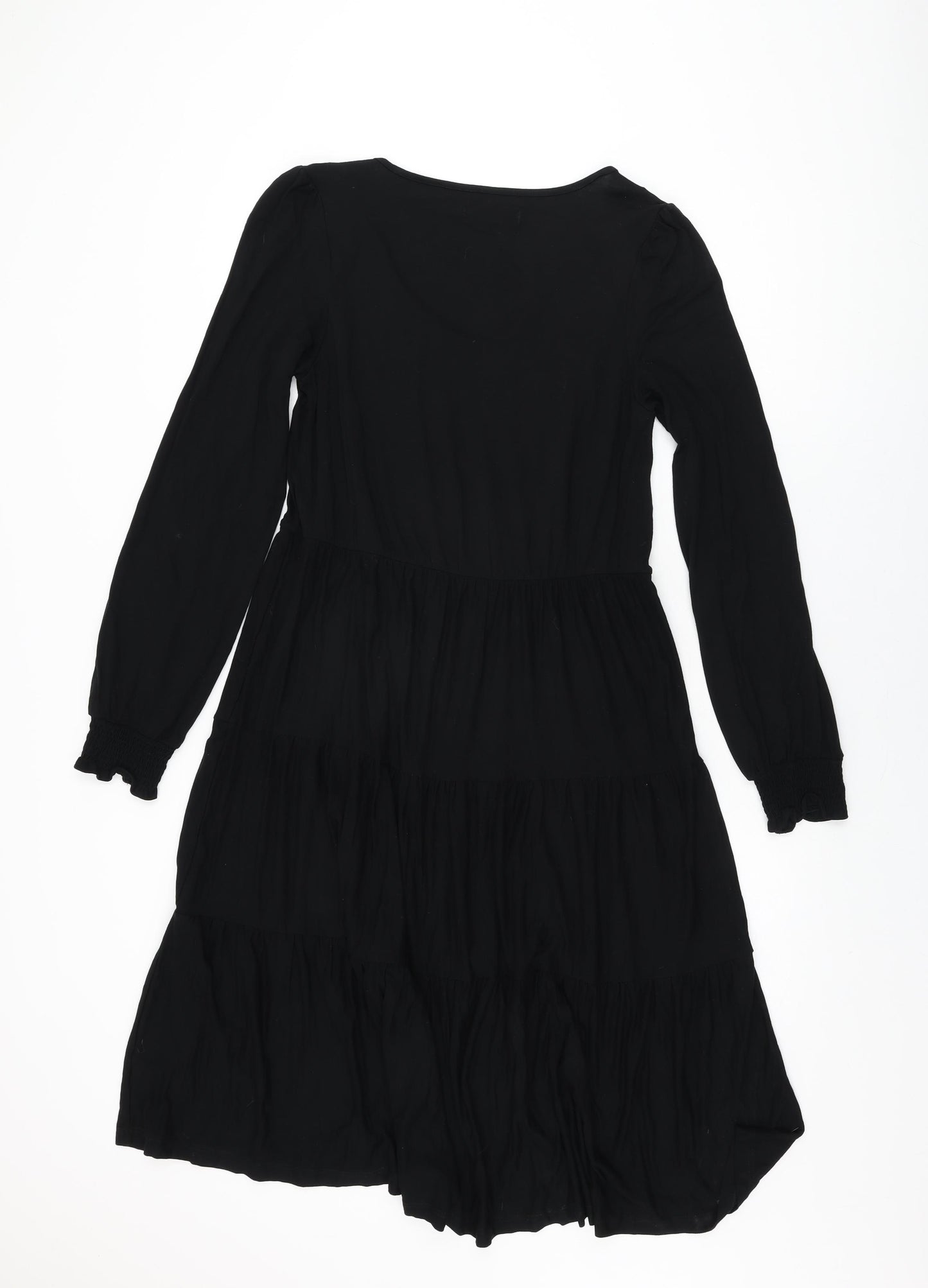 NEXT Womens Black Viscose Shift Size 10 Scoop Neck Pullover