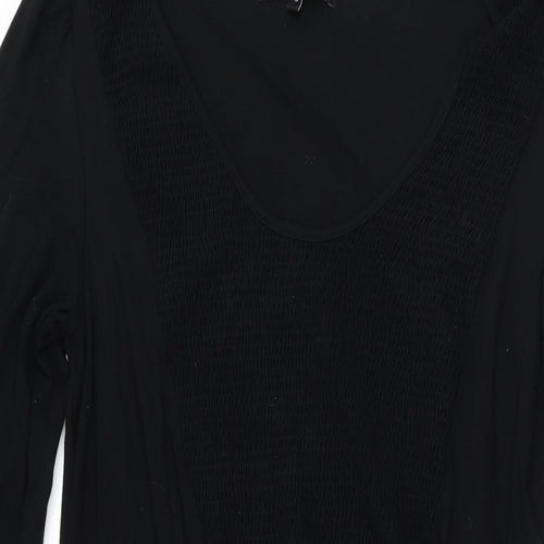 NEXT Womens Black Viscose Shift Size 10 Scoop Neck Pullover